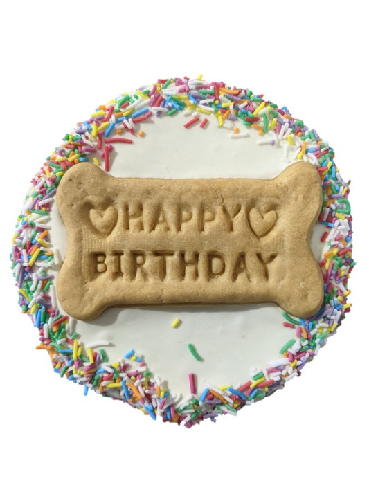 Doggy Birthday Cake - rainbow sprinkles